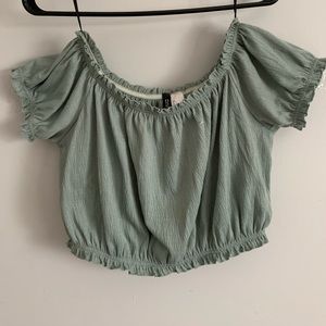 Olive green crop top